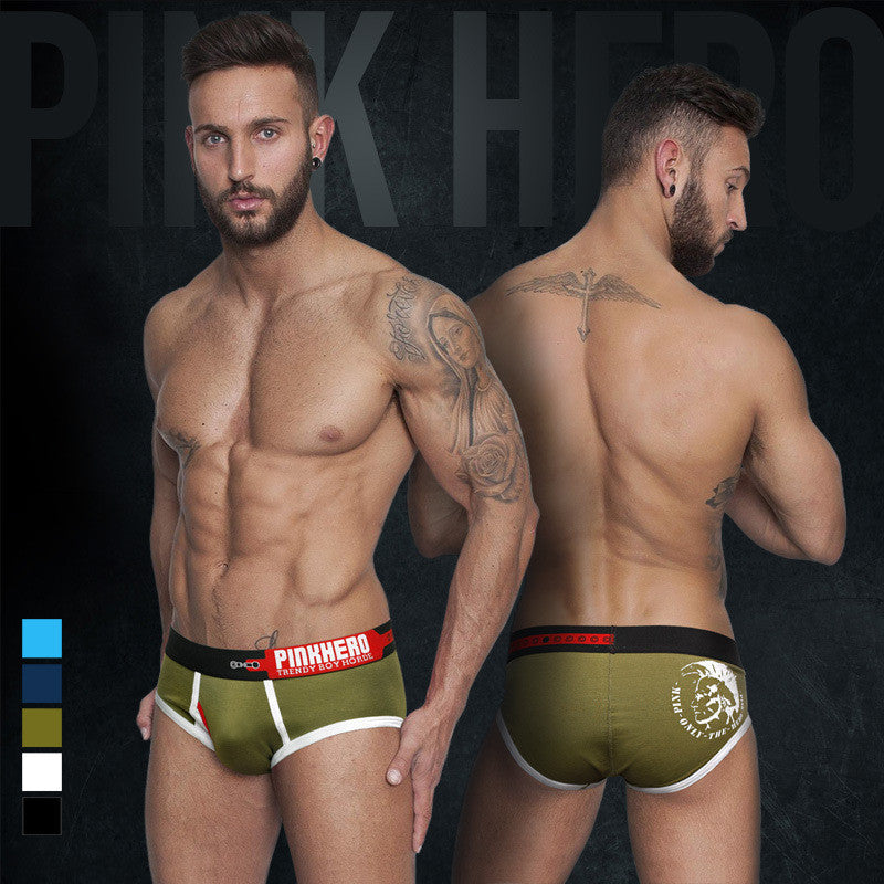Men's Low Waist Cotton Blend Cartoon Pattern Underwear