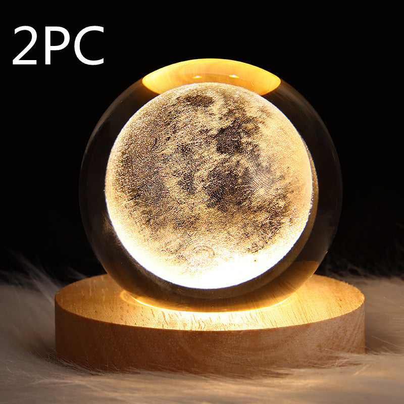 Luminous Starry Sky Moon and Planets Crystal Ball Night Lamp Projection Light