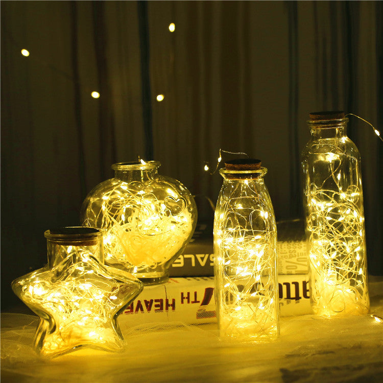 Glass Bottle LED Lights with Gypsophila Decorative Lamp