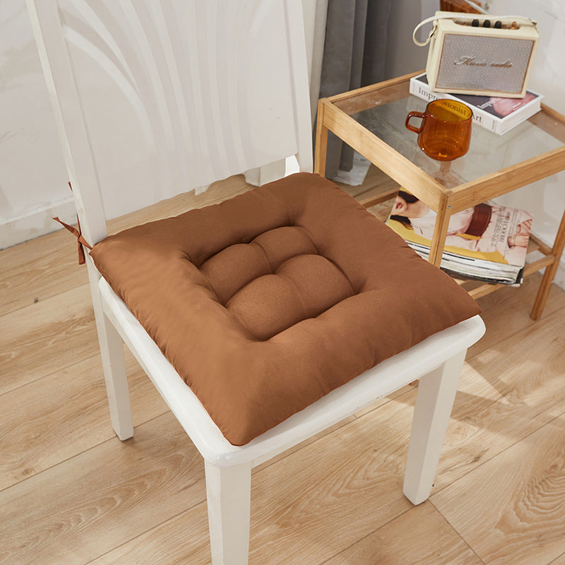 Brushed Thickened Solid Color Polyester Dining and Office Chair Cushion