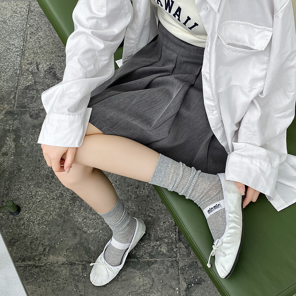 Seamless Tube Combed Cotton Striped Bunching Socks
