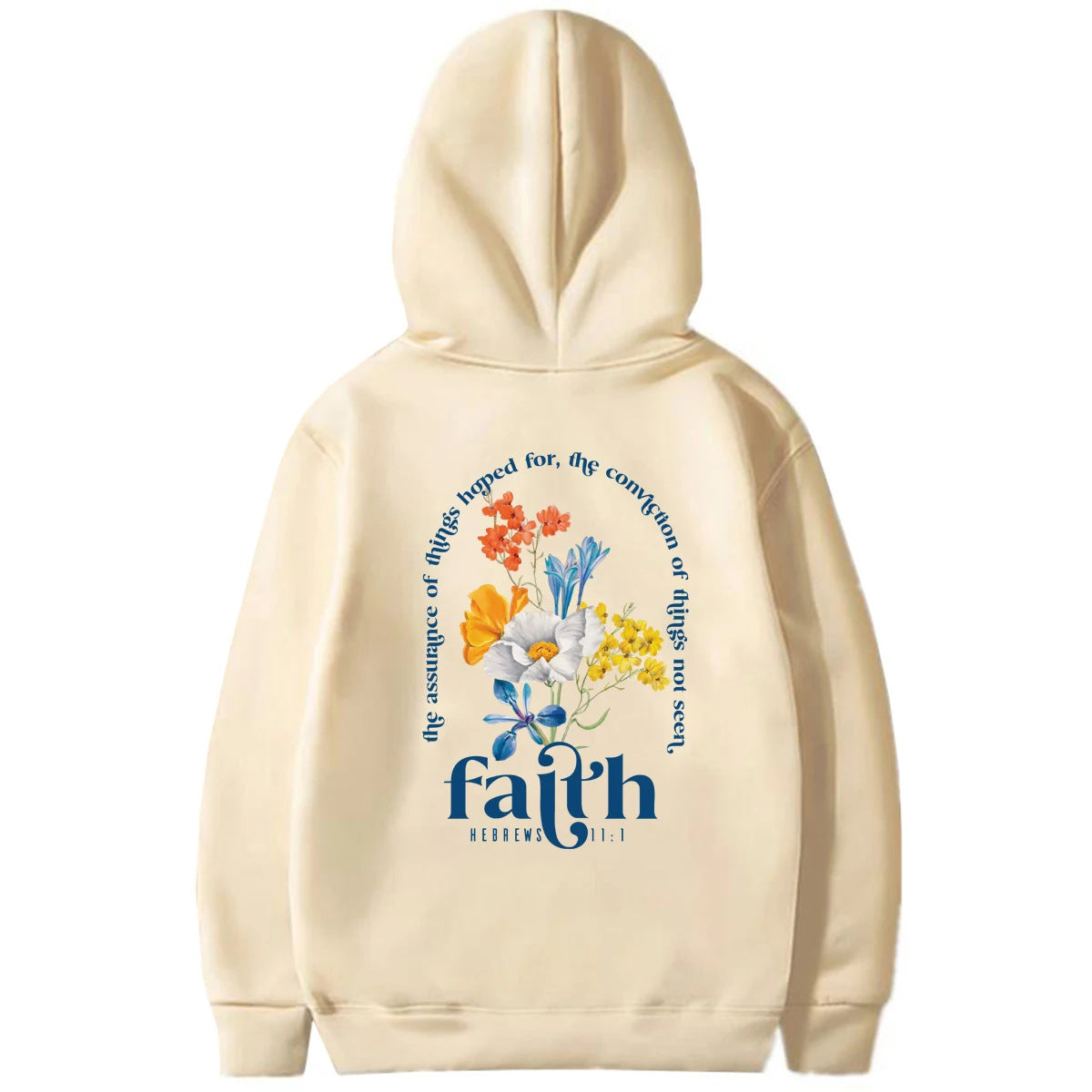 Women Loose Bible Verse Hoodie Polyester Printed Chic