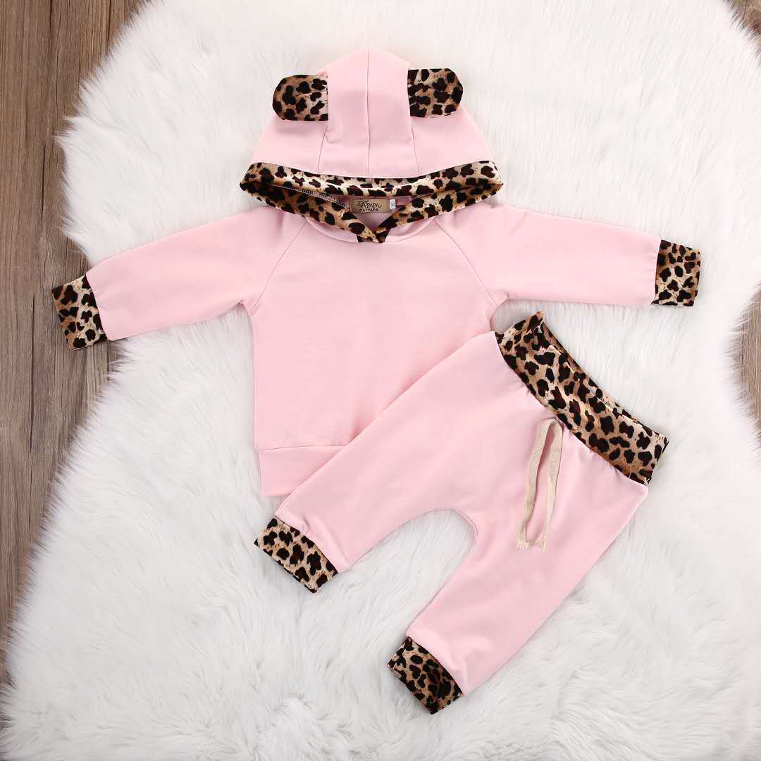 Cross-border special offer ins explosion children's clothing Amazon Europe and the United States children's clothing AliExpress ebay explosion models Leopard two-piece