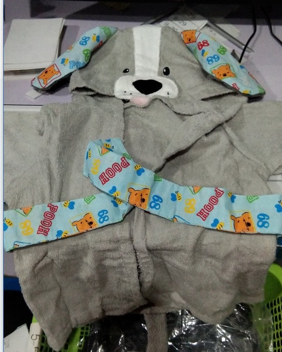 Unisex Hooded Cotton Baby Bathrobe Cartoon Relaxed Fit