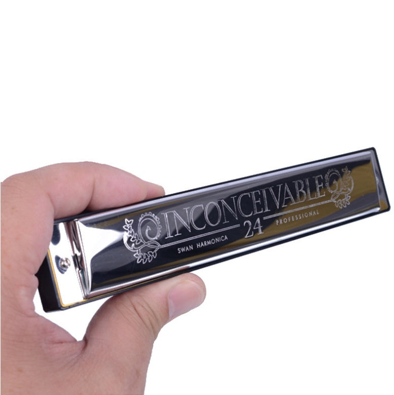 High-Quality Metal Body 24-Hole Polyphonic Harmonica