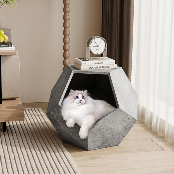 25.98 Inch Modern Pet Furniture, Including Cat Rack Side Table, Sofa Side Table, Flower Pot MDF Multifunctional Furniture, Cement Gray