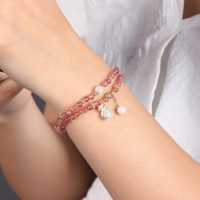 Strawberry Quartz Bracelet Money Drawing And Luck Changing