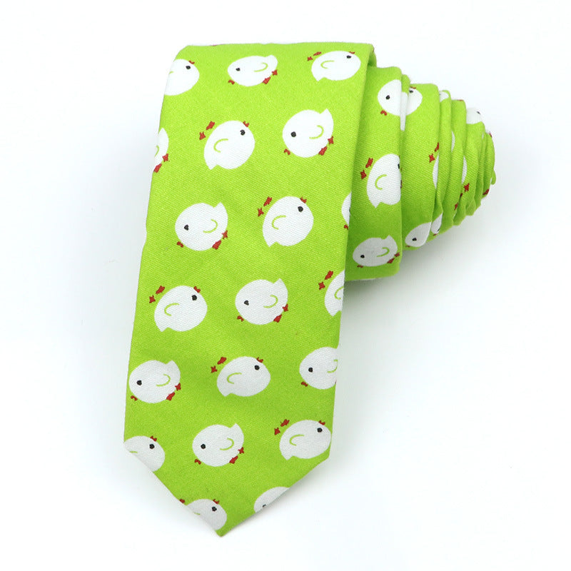 Cartoon Print Cotton Bow Tie – Casual Style