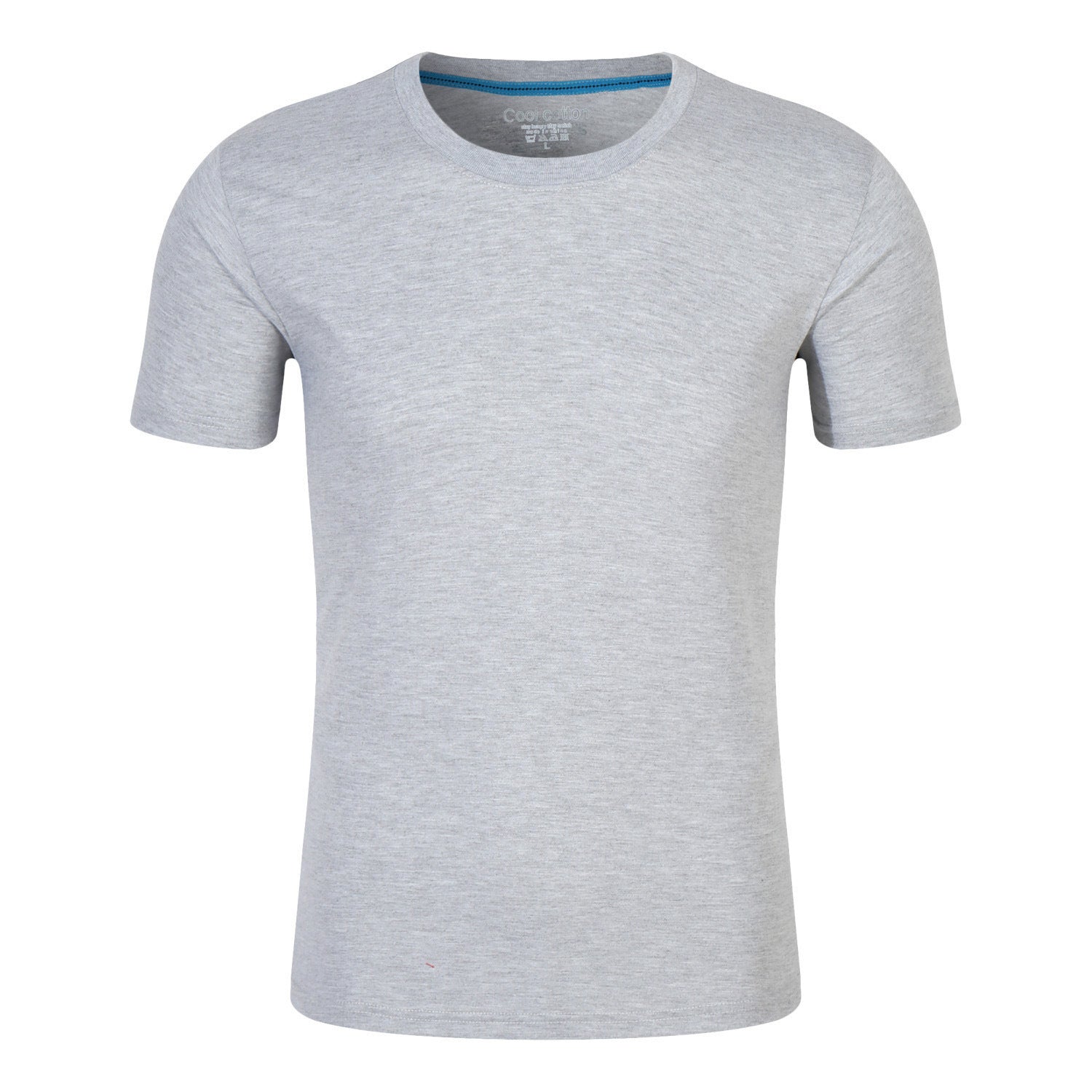 Cotton Blank With No Printed Patterns Round Neck Short T-shirt