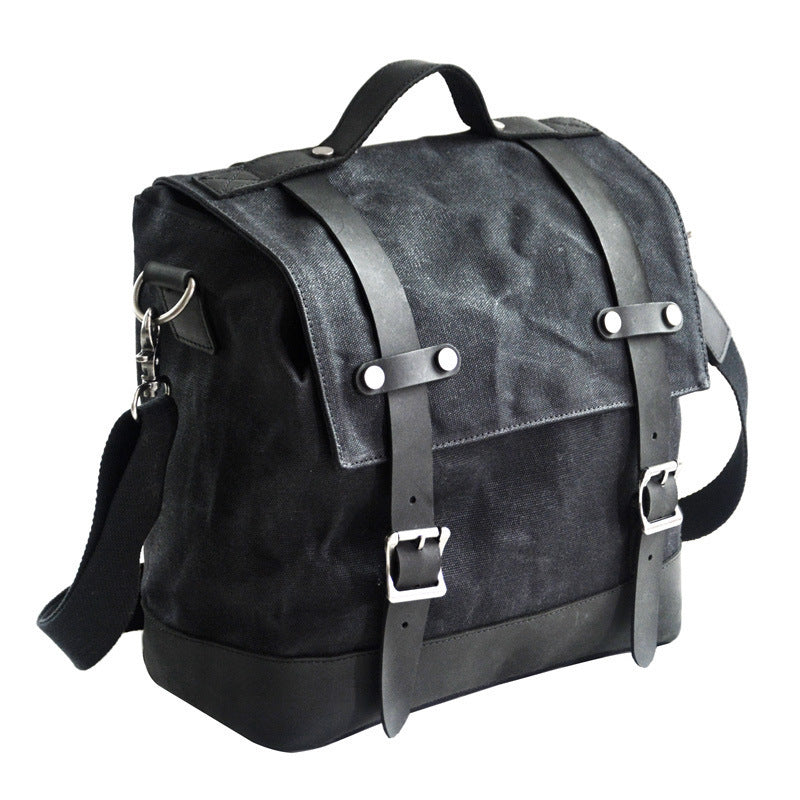Thick Waterproof Large Capacity Canvas Motorcycle Side Bag