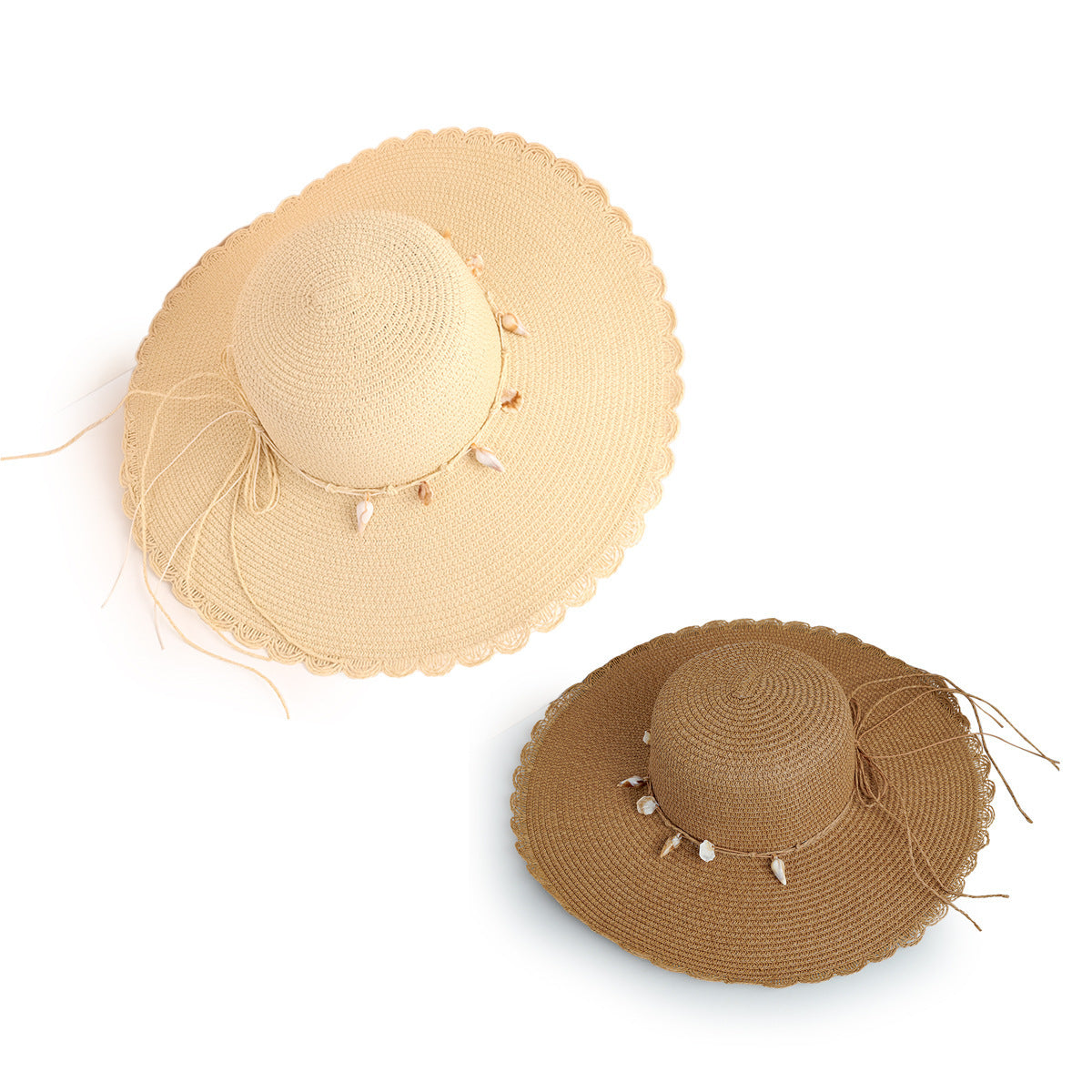 Beach Hat Wide Eaves Versatile Sunshade Seaside Shell Lace