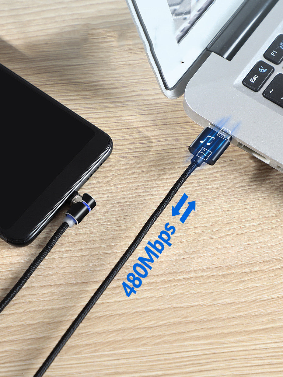 Magnetic LED Charging Cable – USB & USB-C Fast Charger