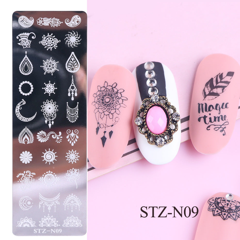 Nail Print Plate – Long Steel Stamping Template for Nail Art