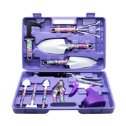 10-Piece Rust-Proof Sandblasting Gardening Tool Set with Environmental Plastic Handles – Purple