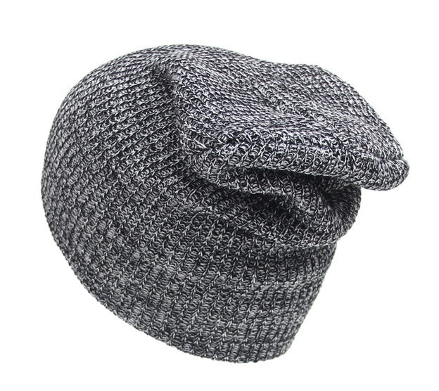 Warm Mixed Color Striped Wool Knitted Cap with Earmuffs