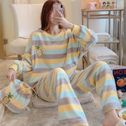 Women's Cartoon Suit Style Thick Fleece Loungewear Relaxed