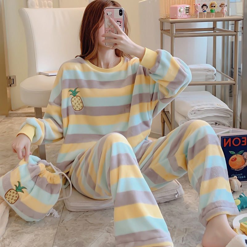 Women's Cartoon Suit Style Thick Fleece Loungewear Relaxed