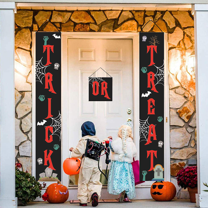 Halloween Door Banner – Spooky Hanging Couplet Decoration for Home and Party