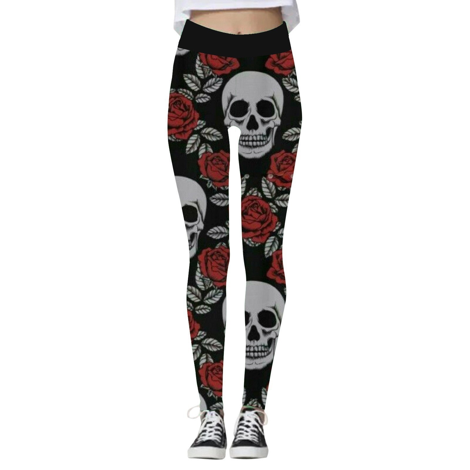 Halloween Women's Yoga Pants Pumpkin Skull