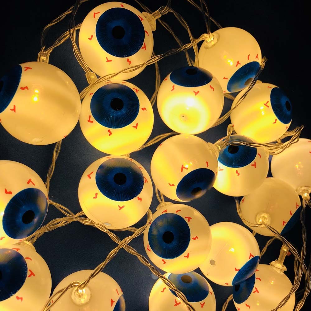 Halloween Skull Pumpkin String Lights – 1.5m Warm White LED Lanterns for Ghost Festival Party Decor