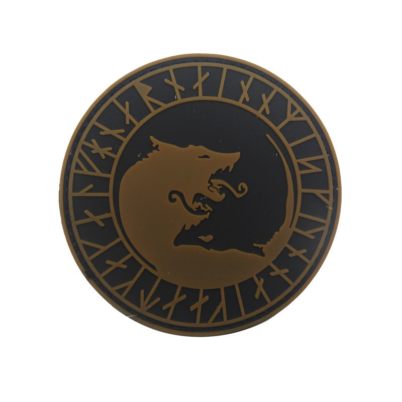 Viking Wolf Head Patch – Cloth Sticker Armband, Velcro Backpack Patch