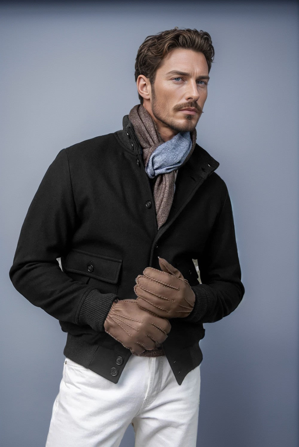 Men's Design Long Sleeve Stand Collar Top