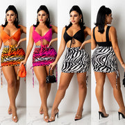Women's Printed Vest and Shorts Two-Piece Set