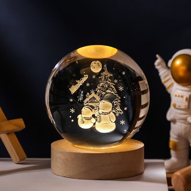 Luminous Starry Sky Moon and Planets Crystal Ball Night Lamp Projection Light