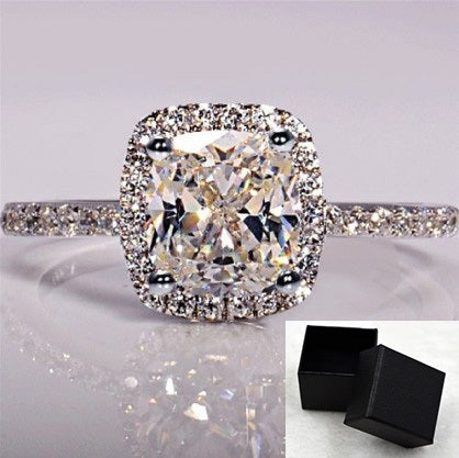 Womens Engagement Rings White Gold Alloy Trendy Anelli