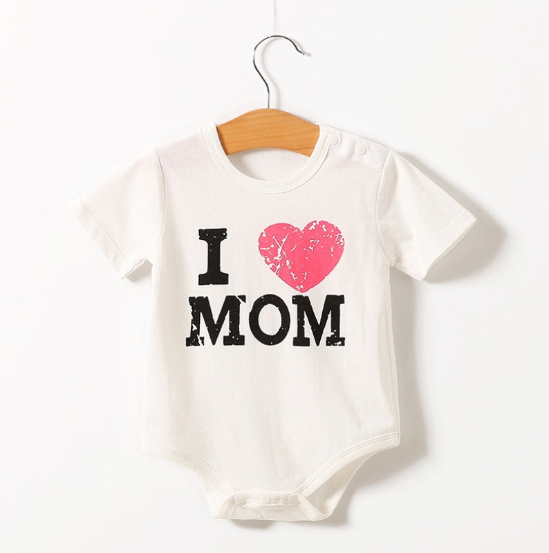 Baby Short Sleeve Triangle Romper – Newborn Cotton One-Piece