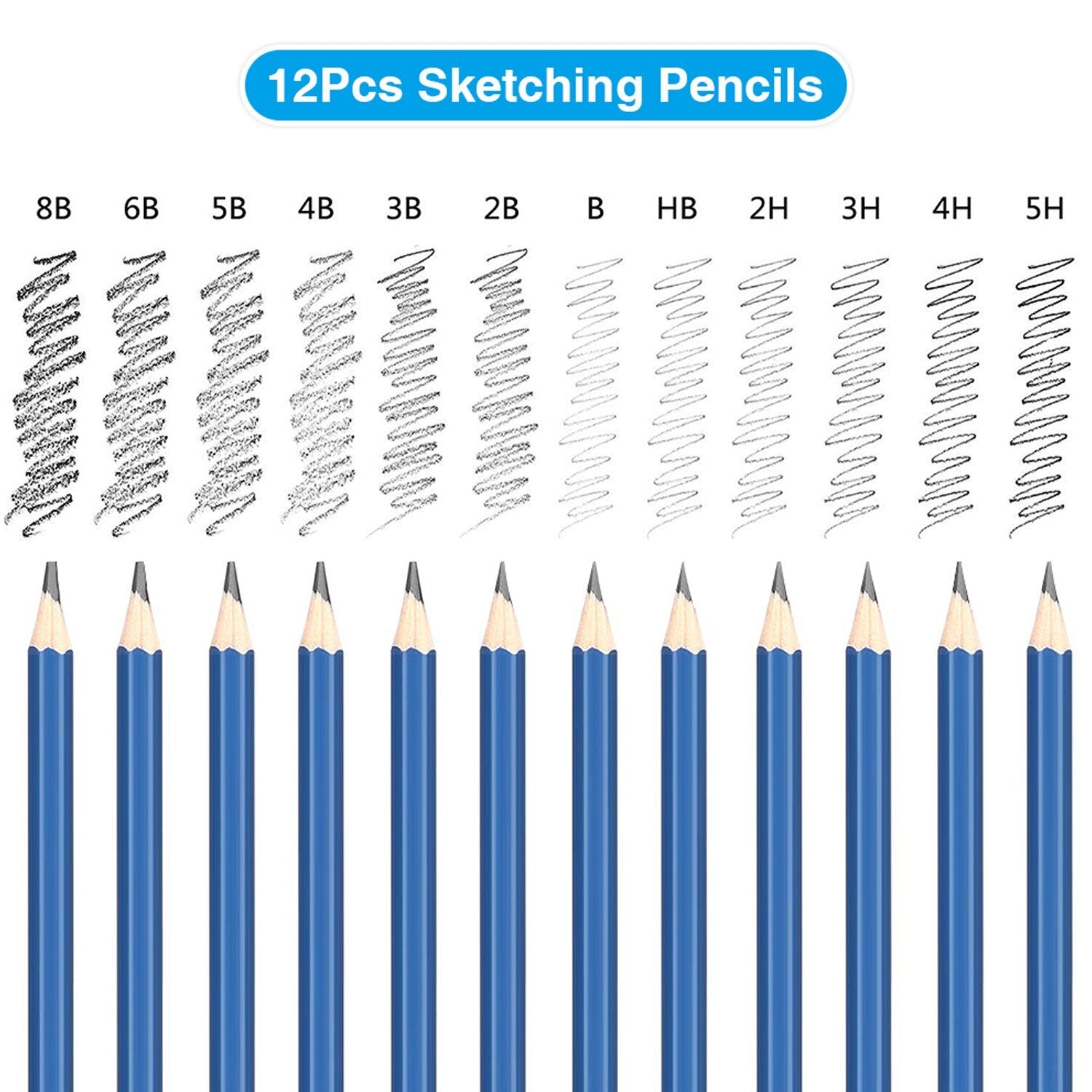 Sketch Drawing Color Pencil Set Charcoal Art Brush Set 72 Piece – Art Supplies for Drawing and Painting