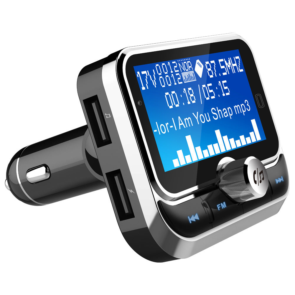 Car Bluetooth FM Transmitter with Dual USB Charger & Hands-Free Calling