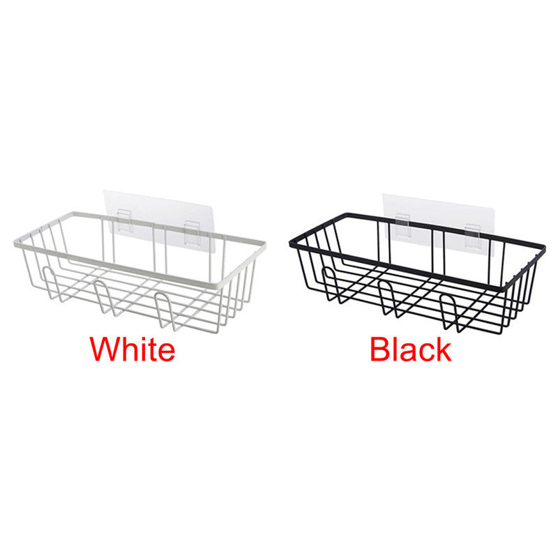 Bathroom Wall Rack – Wall-Mounted Storage Shelf with Hooks
