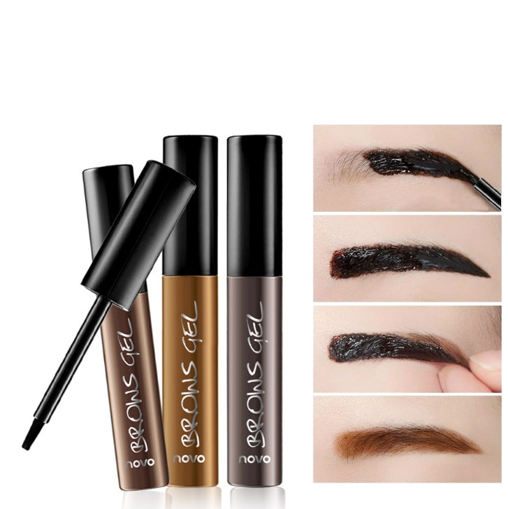 Plastic Eyebrow Tint Gel With Flat Brush Water Resistant