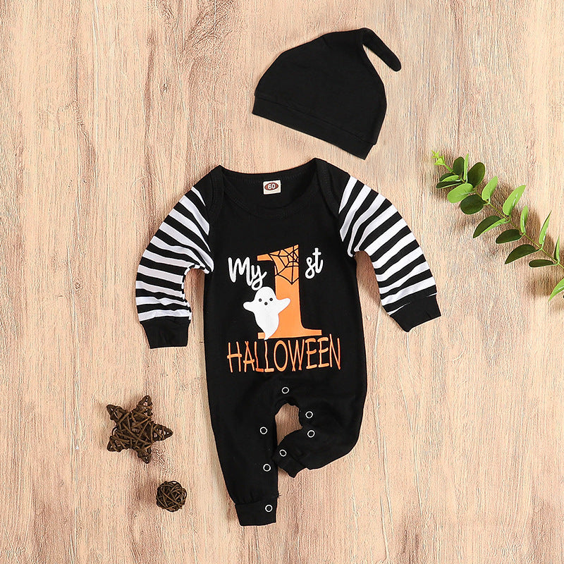 Halloween Long Sleeve Striped Baby Onesie Costume