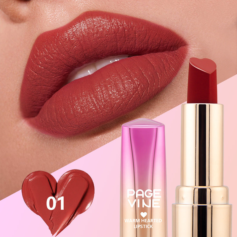 Six-color Heart-shaped Matte Lipstick Easy To Color And Moisten