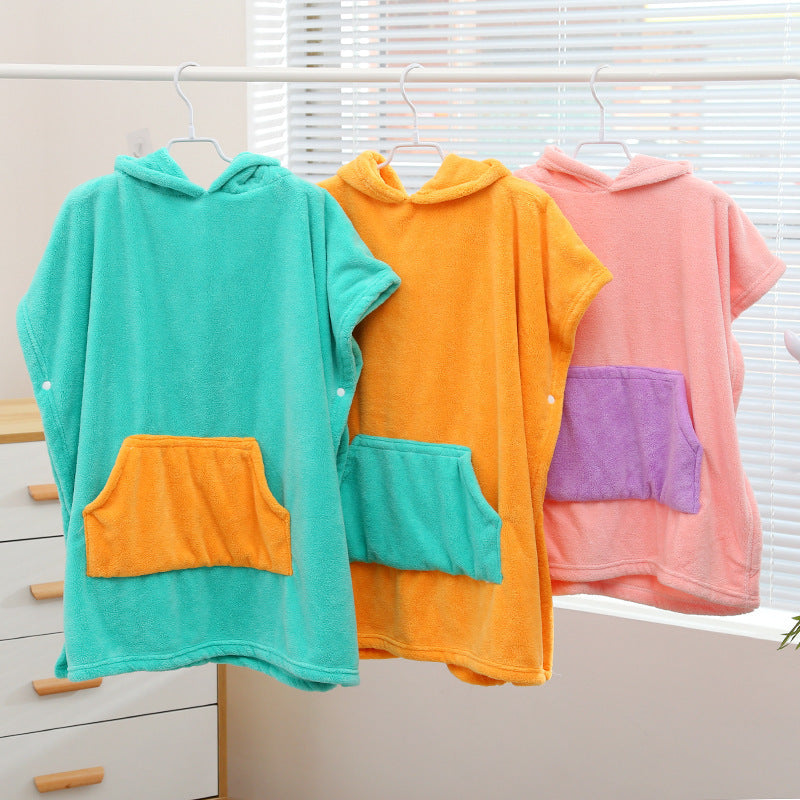 New Dinosaur Children Increase Absorbent Bathrobe With Hood Cloak