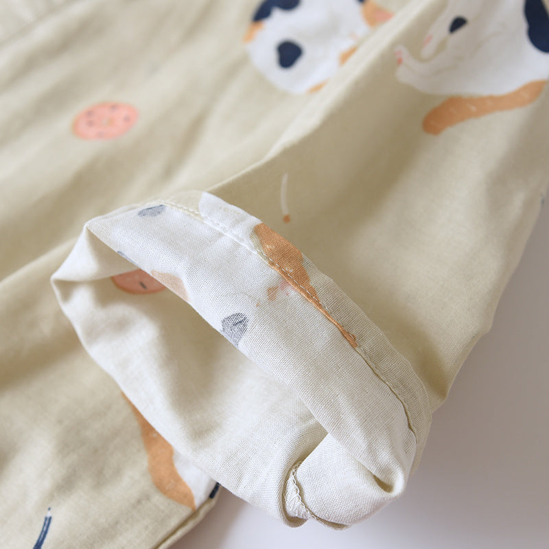 Cardigan Cotton Loungewear Comfortable Suit Pajamas