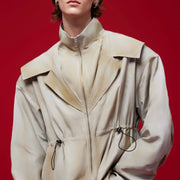 Distressed Inkjet Fake Two-piece Design Jacket Deconstructing Charge Jacket Suits Overalls