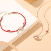 Women's New Chinese Style Red Rope Bracelet Silver 925