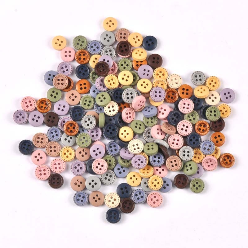 Morandi Color Wooden Round Button Clothing