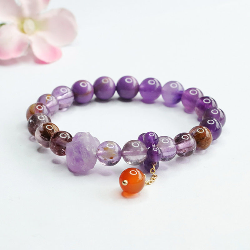 Natural Nine Purple Multi-treasure Crystal Bracelet Dragon Year