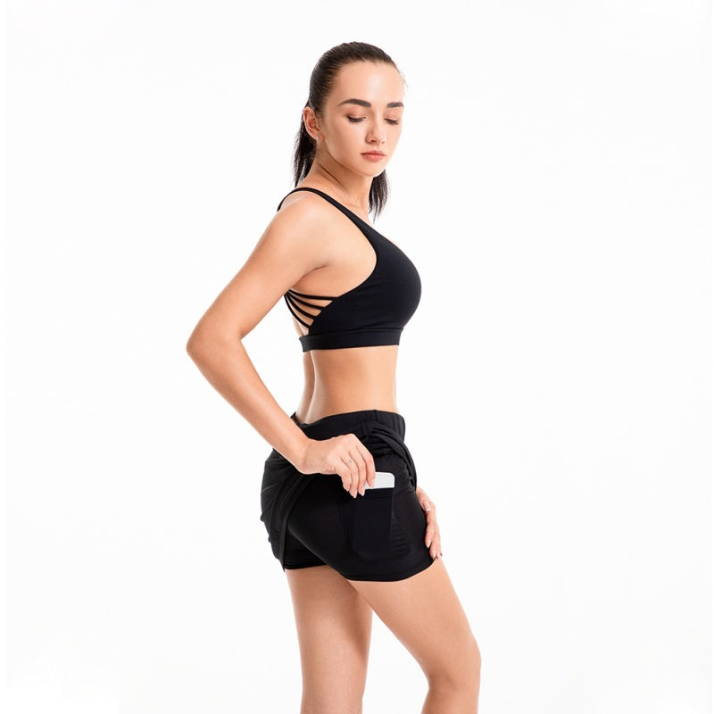 Running Skort with Pocket – Lightweight Quick-Dry Fitness & Yoga Shorts