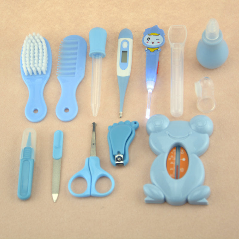 Roadfisher Newborn Baby Care Kit – Nose Cleaner, Medicine Feeder, Earpick, Grooming Bag with Nail Clipper, Toothbrush, Hair Brush, Comb, and Scissors