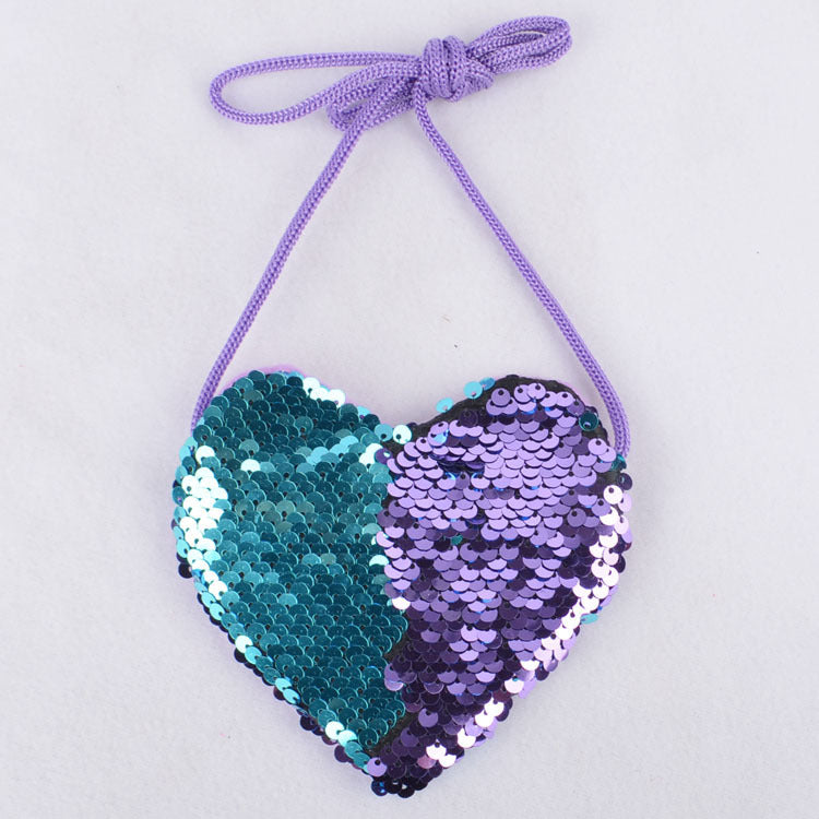 Sequined Love Lanyard Bag – Cute Children’s Coin Purse