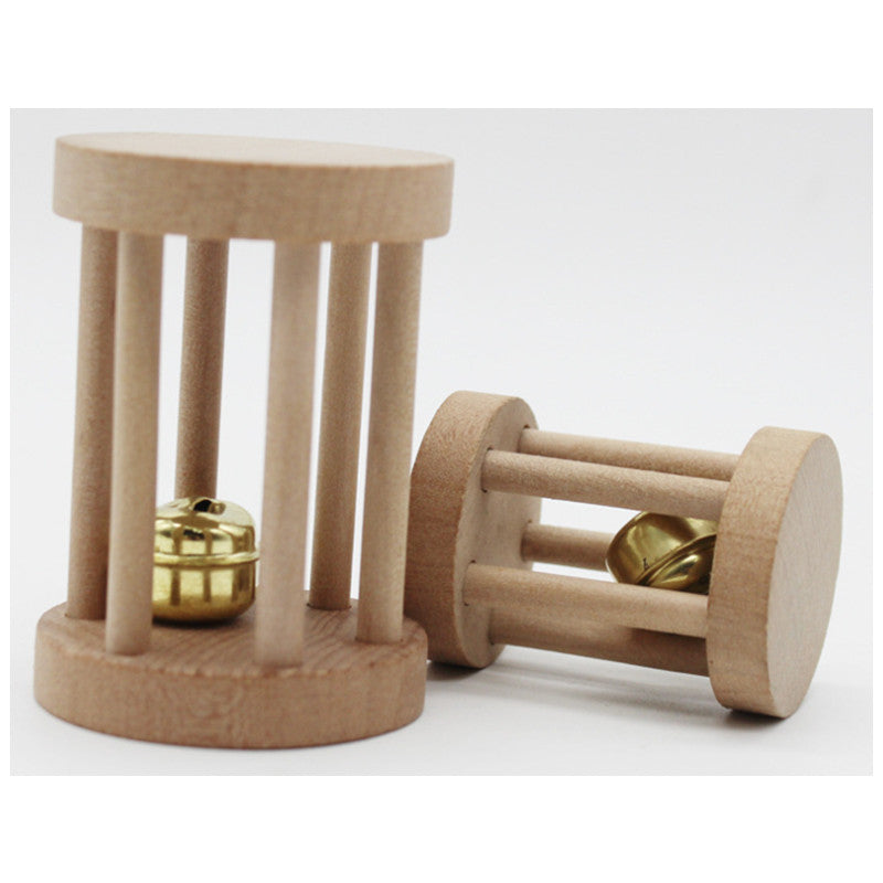 Wooden Grind-Billed Baby Bird Bell Rattle Toy for Stress Relief