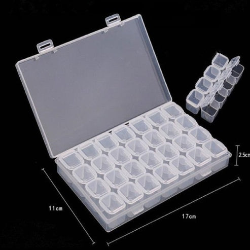 Urijk 28-Grid Storage Box – Diamond Painting Organizer, Bead & Medicine Container
