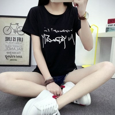 Women's Graphic Letter Print T-Shirt – Casual Short Sleeve Tee