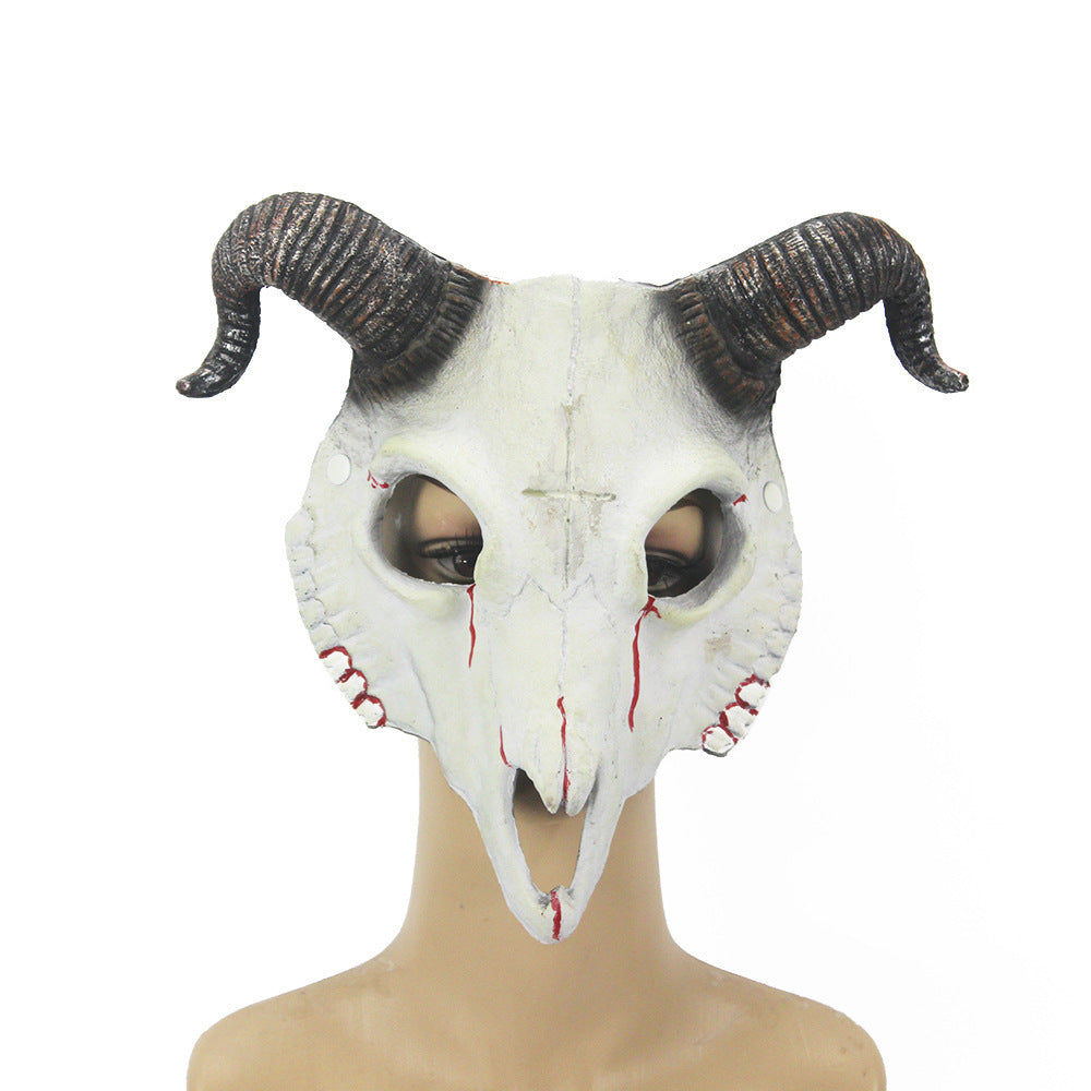 Goat Mask – Realistic PU Animal Headgear for Halloween Party and Cosplay