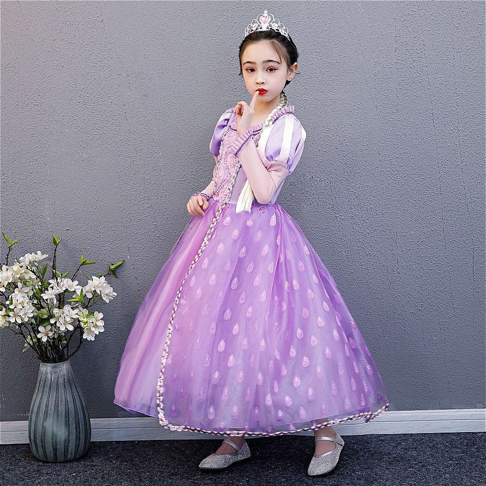 Girls A Line Dress Polyester Blend Fabric Regular Fit